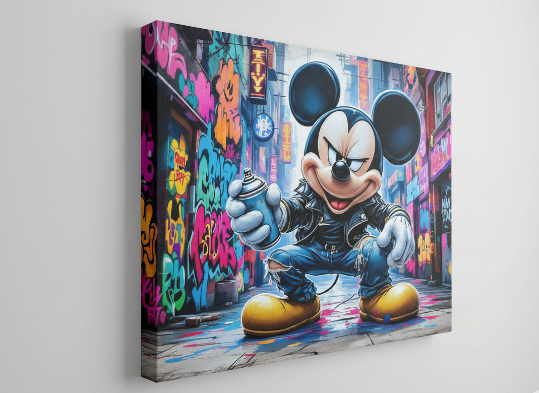 Tableau Mickey pop art pour décoration murale contemporaine
