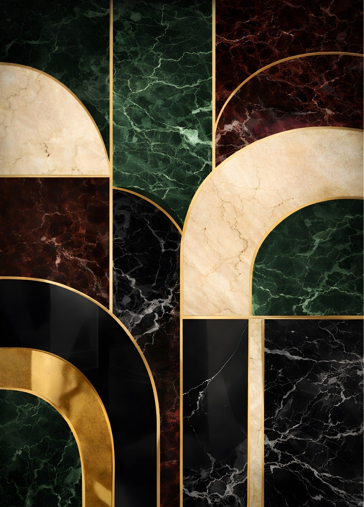 Tableau art déco moderne abstrait vue de face
