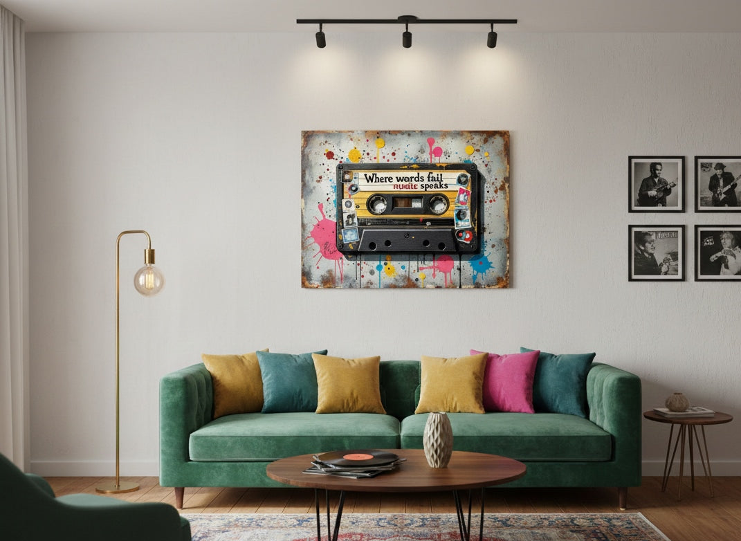 Tableau objet iconique musique
