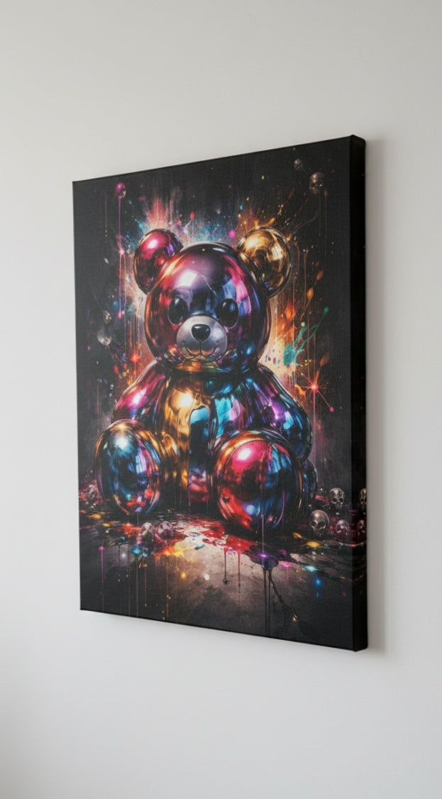 Ours pop art chromé sur toile
