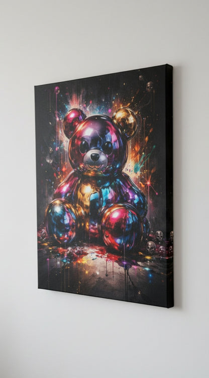 Ours pop art chromé sur toile
