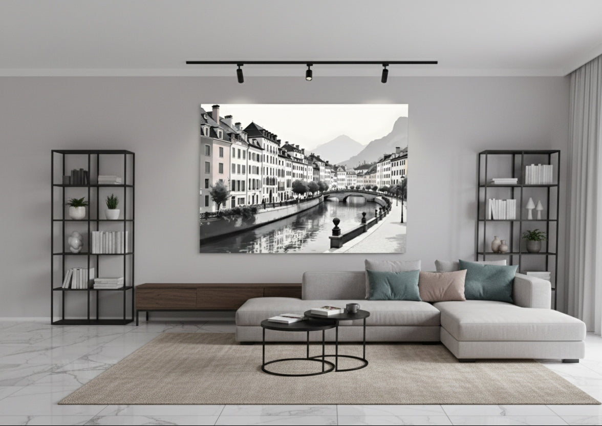 Tableau mural design architecture européenne contemporaine
