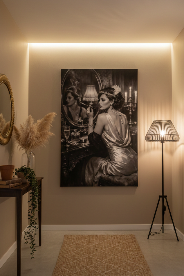 Photographie d’art noir et blanc glamour en décoration murale
