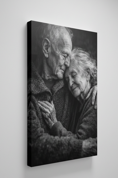 Détail des visages et des mains exprimant l’amour et le temps
