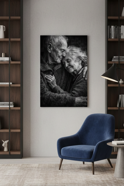 Photographie d’art noir et blanc émotionnelle en décoration murale
