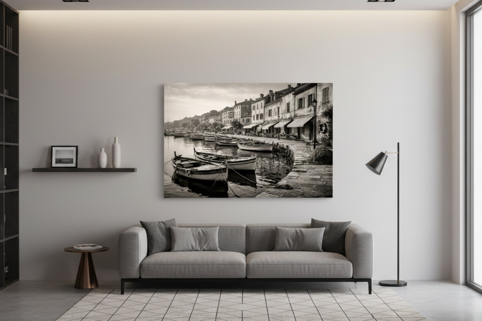 Photographie d’art noir et blanc en décoration murale élégante
