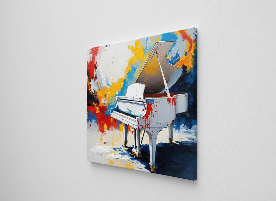 Tableau piano artistique détail matière
