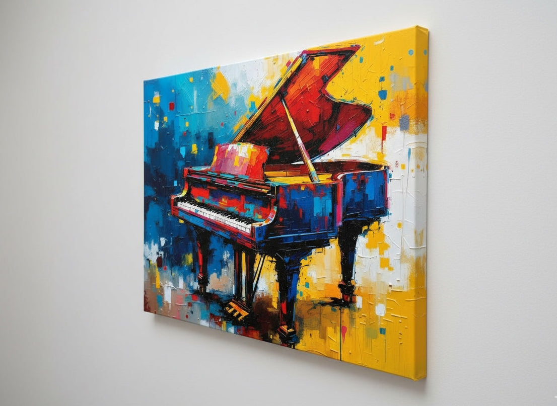 Tableau piano moderne et coloré
