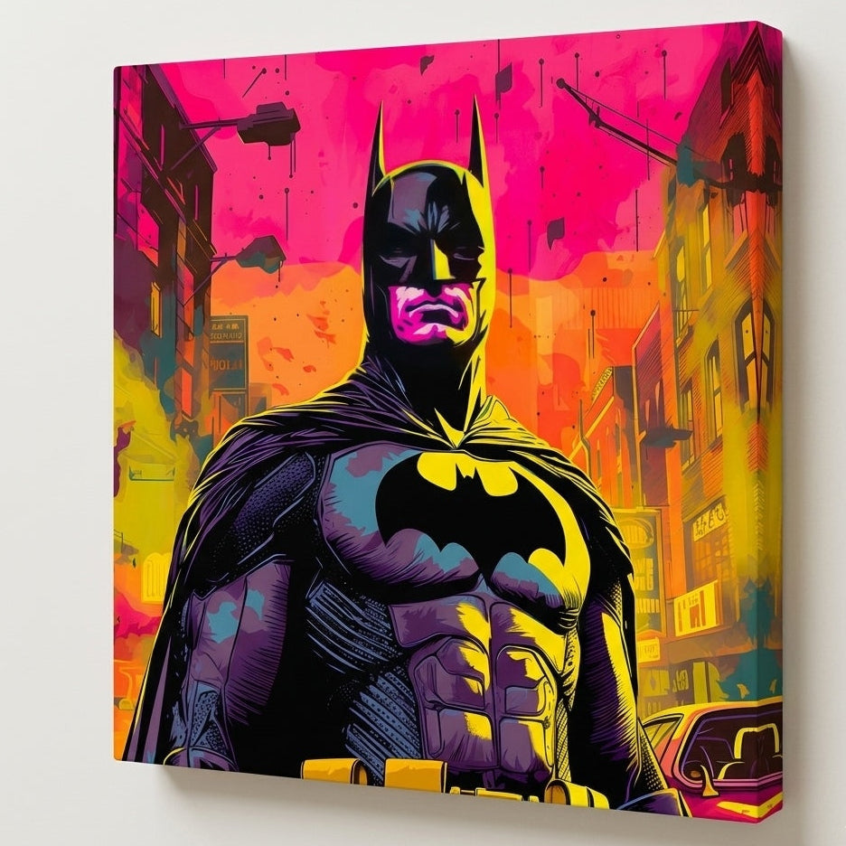 Vue de profil impression sur toile Batman style pop art street art contemporain
