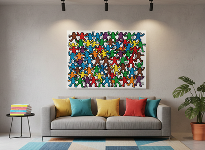 Tableau pop art Pop Dance en situation dans un intérieur contemporain
