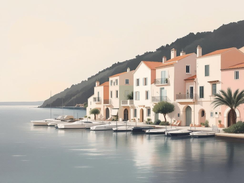 tableau Port Grimaud village
