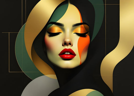 Portrait féminin art déco moderne
