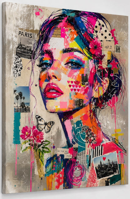 Vue de profil du tableau révélant la qualité d'impression et l'éclat des couleurs sur aluminium dibond
