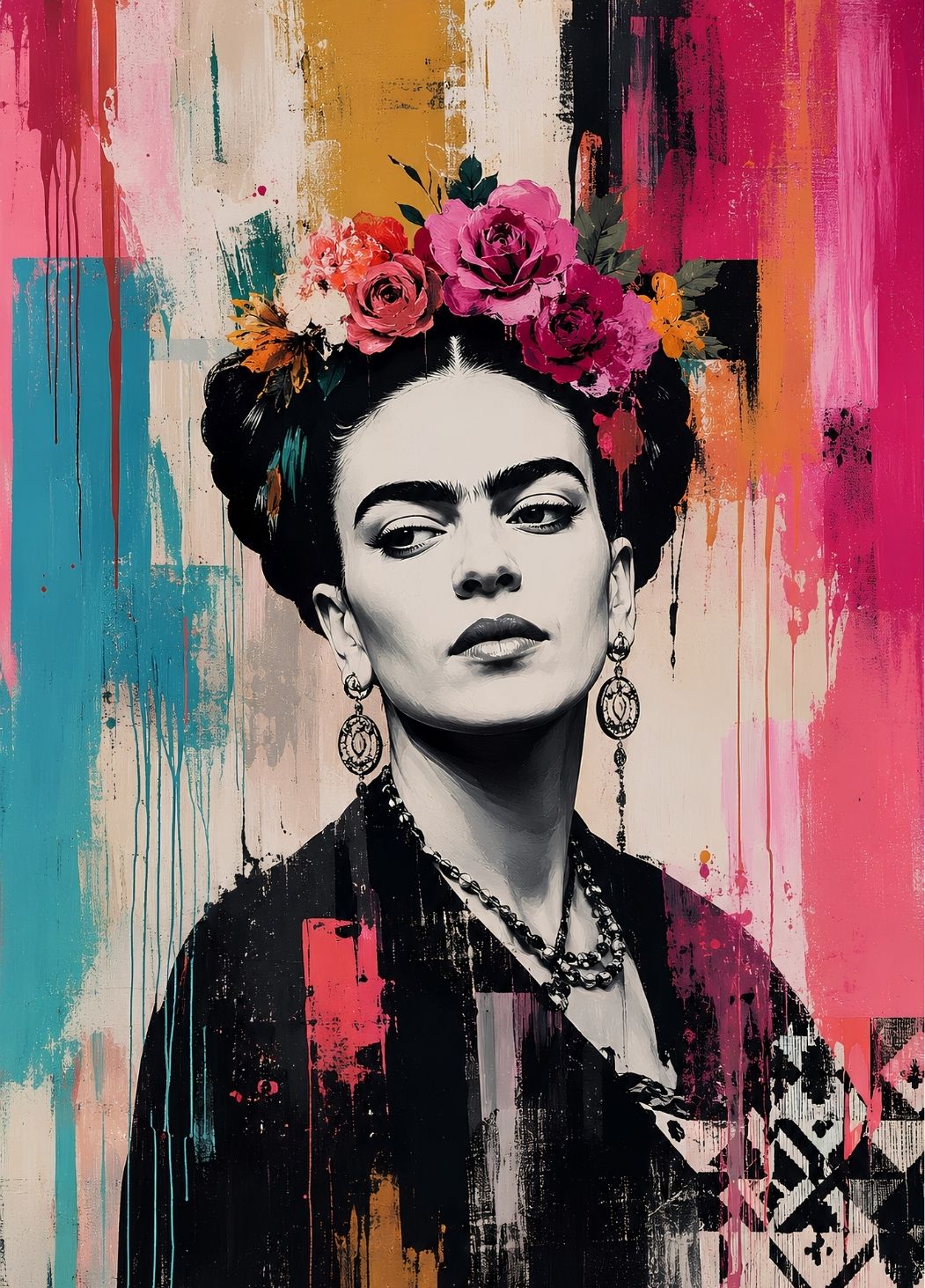 Tableau Frida Kahlo coloré Frida Vibrante
