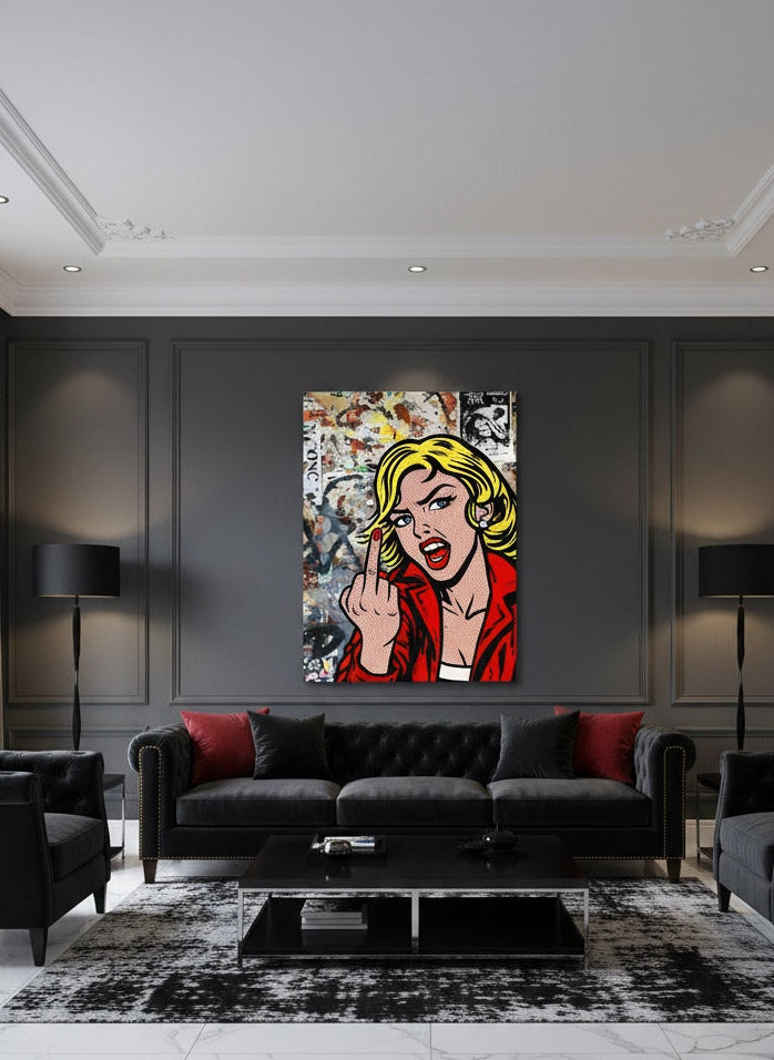 décoration murale pop art contemporaine salon loft industriel bureau design
