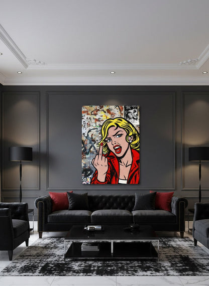 décoration murale pop art contemporaine salon loft industriel bureau design

