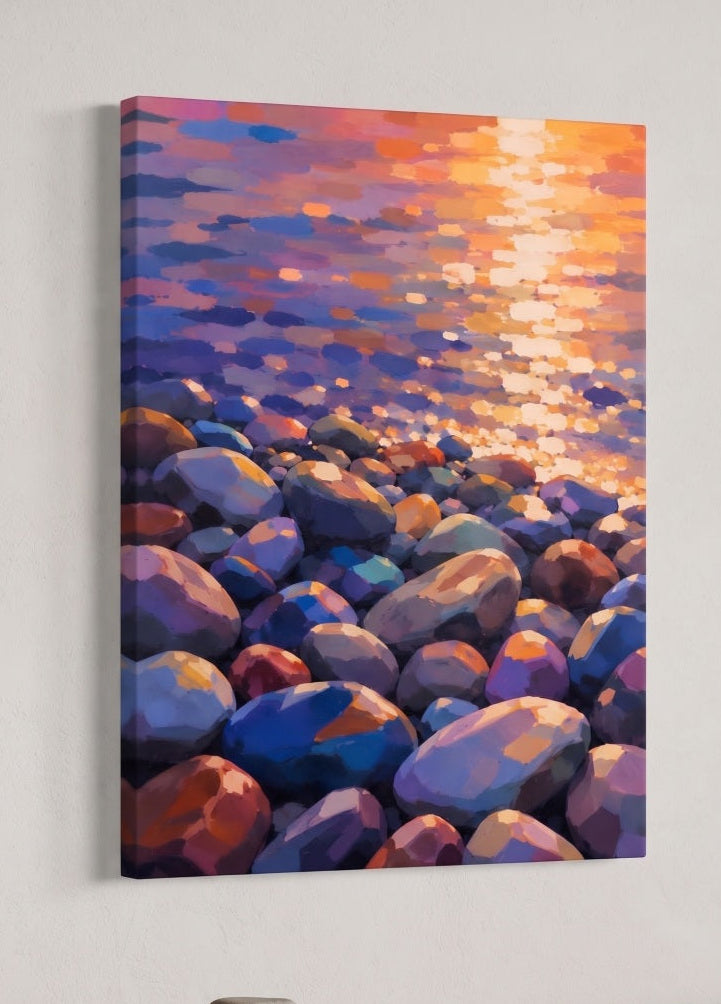 Paysage marin coloré imprimé sur toile
