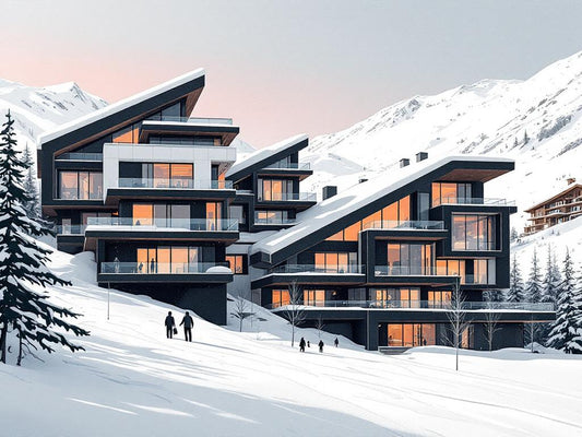 Tableau représentant une résidence iconique alpine à l’architecture contemporaine
