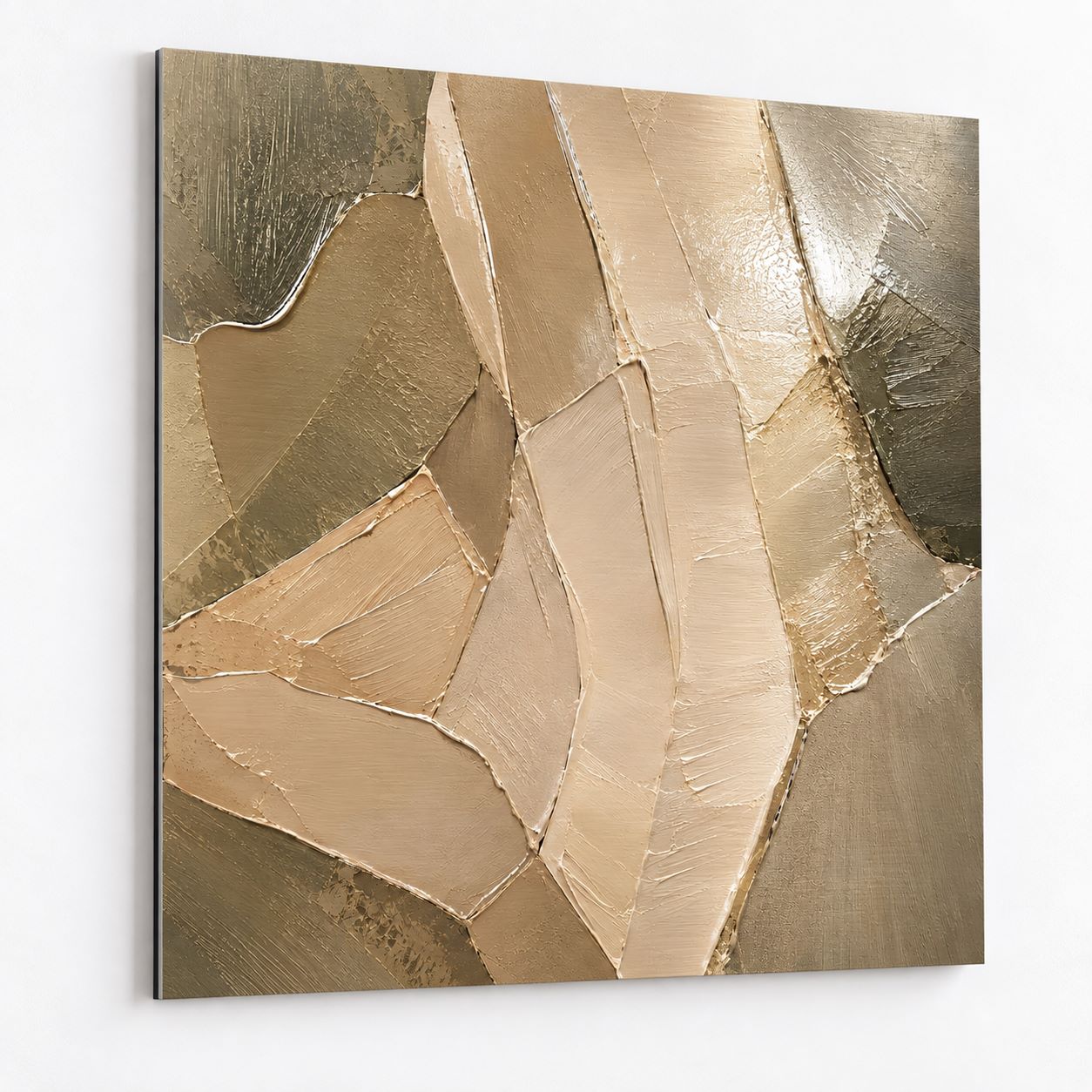 Tableau Sable Sculpté sur aluminium mettant en valeur les reliefs et les nuances minérales
