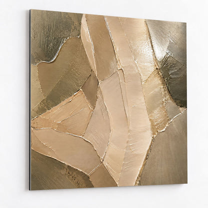 Tableau Sable Sculpté sur aluminium mettant en valeur les reliefs et les nuances minérales
