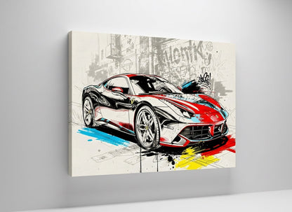 Détails graphiques et projections peinture sur supercar
