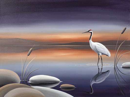 Œuvre murale calme paysage serein
