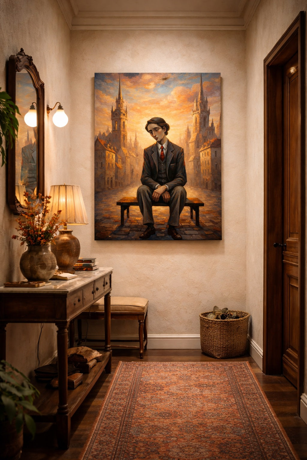 Tableau figuratif contemporain en décoration murale élégante
