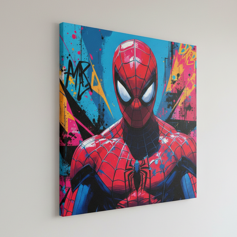 Portrait Spider-man pop art décoration murale
