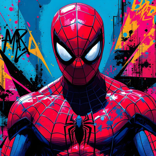 Tableau pop art Spider-man super-héros iconique
