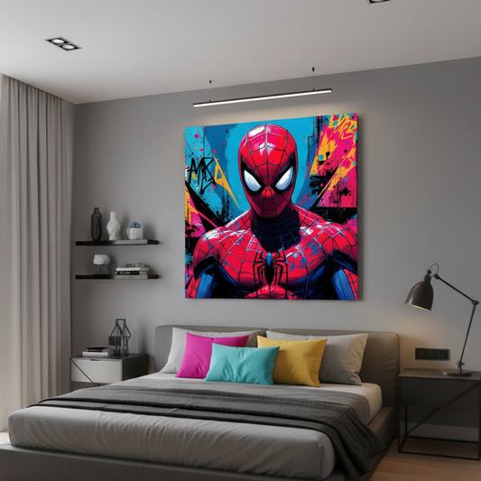Tableau spider-man art mural pop art contemporain
