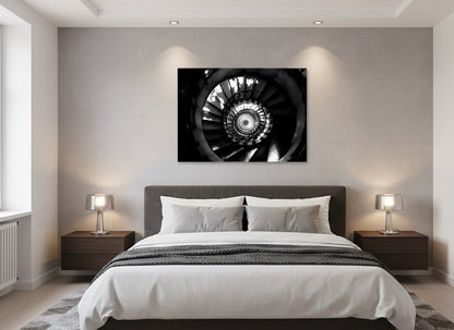 Tableau mural noir et blanc design architectural
