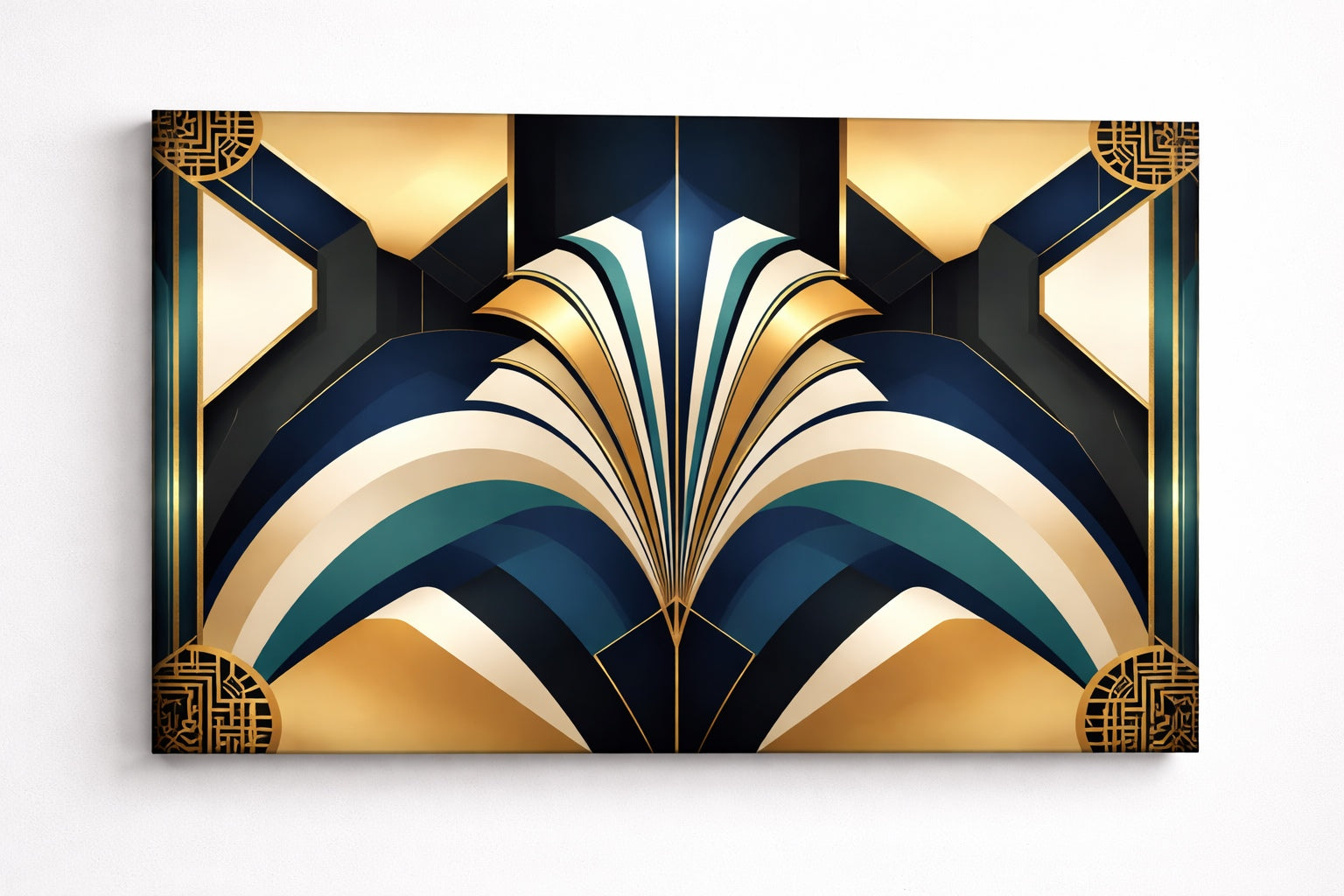 Tableau art déco moderne sur toile vue de profil
