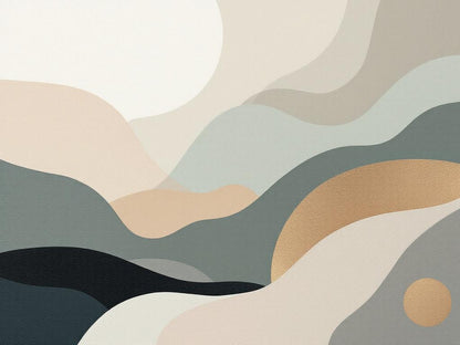 Tableau abstrait calme et contemplation vue de face
