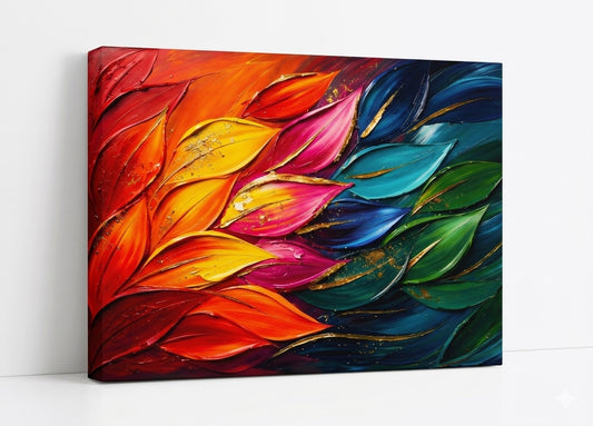 Vue toile tableau abstrait multicolore impression artistique contemporaine
