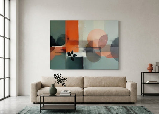 Tableau mural moderne idéal salon décoration épurée ambiance contemporaine zen
