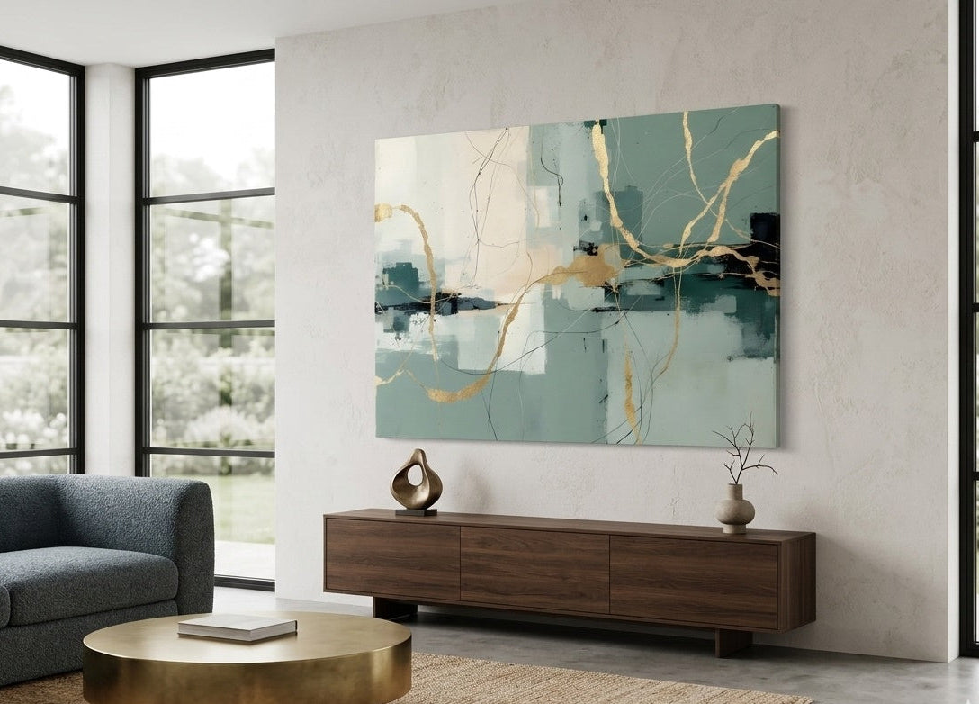 Tableau mural moderne idéal salon décoration zen contemporaine ambiance apaisante
