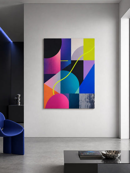 Tableau abstrait graphique contemporain pour intérieur design
