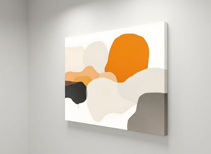 Œuvre abstraite minimaliste ocre naturel
