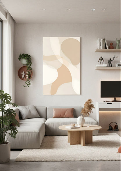 Tableau abstrait calme en décoration contemporaine
