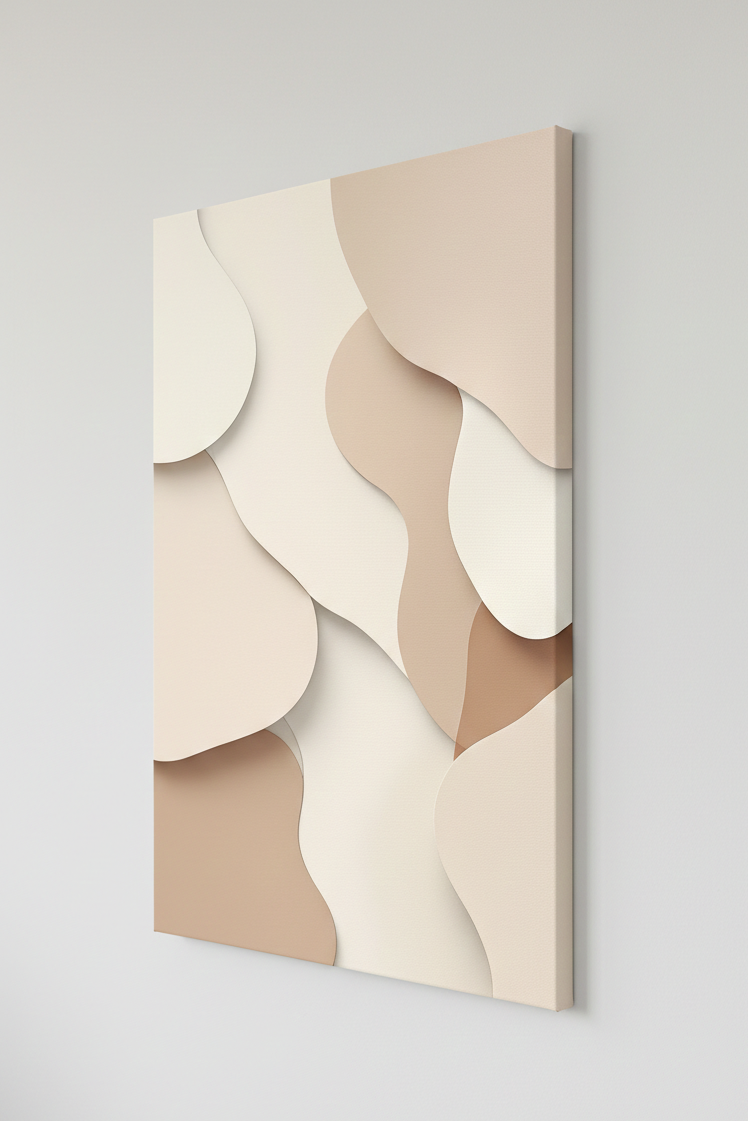 Détail des formes fluides et superpositions douces
