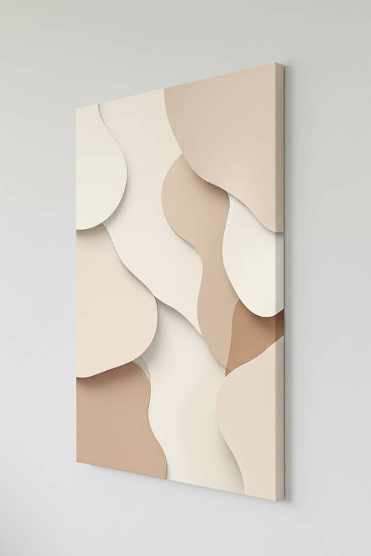 Détail des formes fluides et superpositions douces
