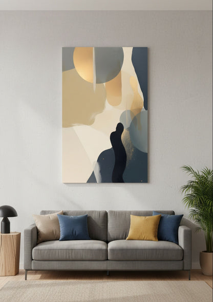 Texture et profondeur visuelle d’un tableau abstrait contemporain calme
