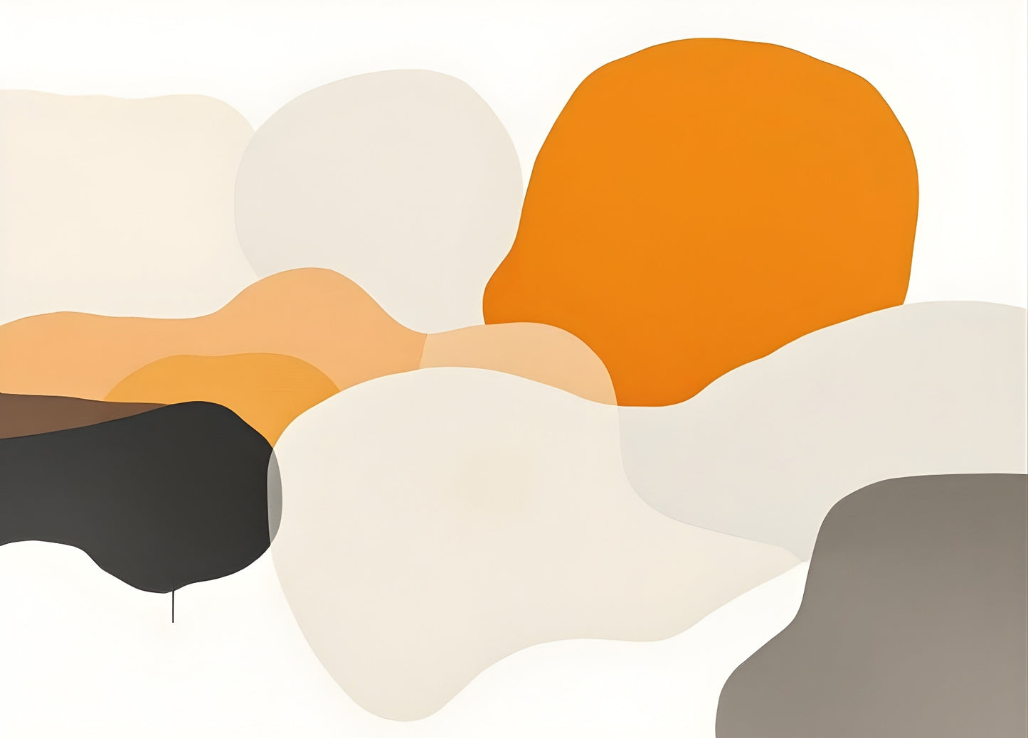 Tableau abstrait minimaliste tons sable
