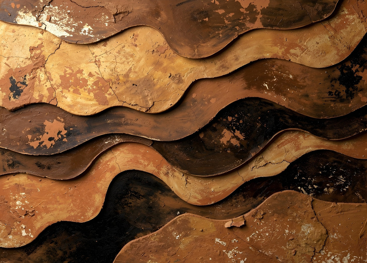 Tableau abstrait afro bohème ondulant
