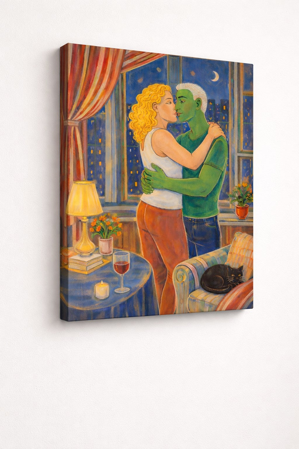 Tableau moderne toile vue profil châssis
