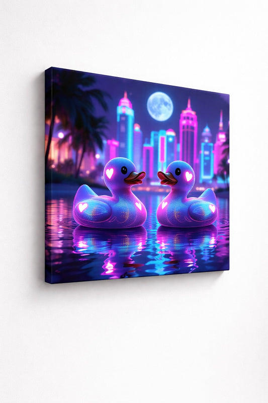 Tableau animaux revisités style néon moderne
