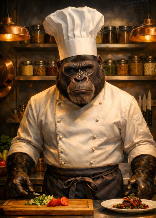 Tableau animal décalé gorille vue de face
