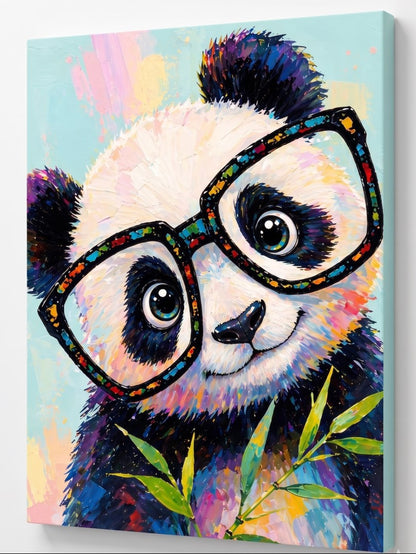 Tableau animal moderne panda coloré avec style artistique pop art contemporain
