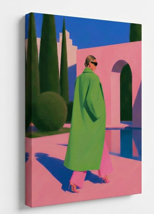 Œuvre design mêlant mode, architecture contemporaine et art de vivre méditerranéen
