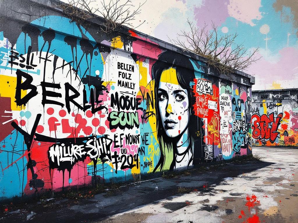 Tableau street art Berlin vue de face
